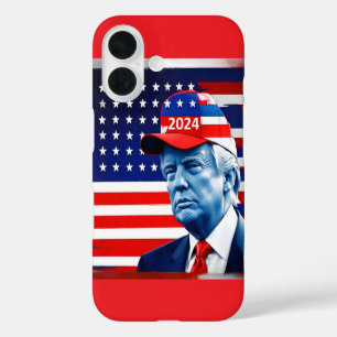 Coque Pour iPhone 16 Drapeau américain Donald Trump 2024