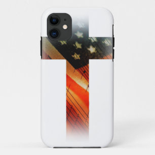 Coque iPhone 11 Drapeau américain en croix
