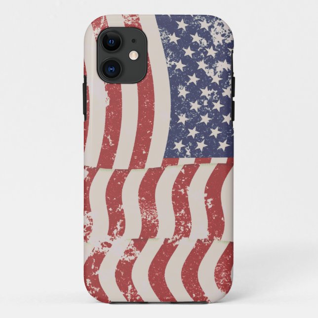 Coques Case-Mate iPhone Drapeau américain en détresse - vertical (Dos)