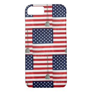 Coques Pour iPhone Drapeau américain et carreaux d'étiquettes pour ch