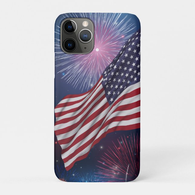 Coques Case-Mate iPhone Drapeau américain et feux d'artifice (Dos)