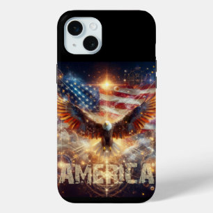 Coque Case-Mate iPhone Drapeau américain - Étoiles et rayures - Aigle cha