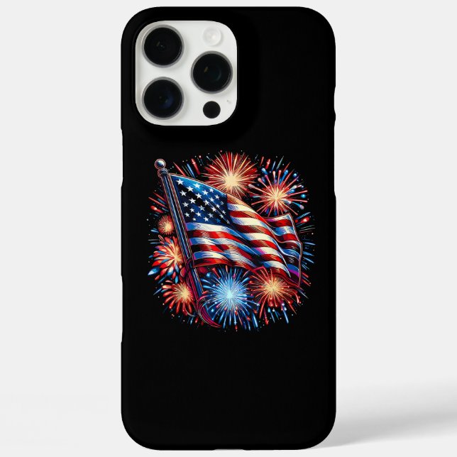 Coques Case-Mate iPhone Drapeau américain Feux d'artifice Patriotique (Verso)