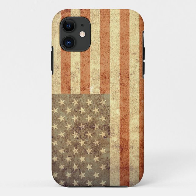 Coques Case-Mate iPhone Drapeau américain - Grunge (Dos)