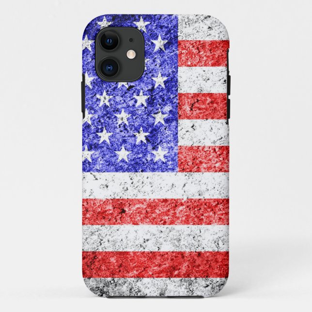 Coques Case-Mate iPhone Drapeau américain Grunge (Dos)