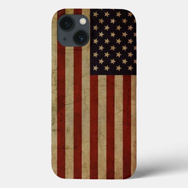 Coques Case-Mate iPhone Drapeau Américain Grunge Vintage (Verso)