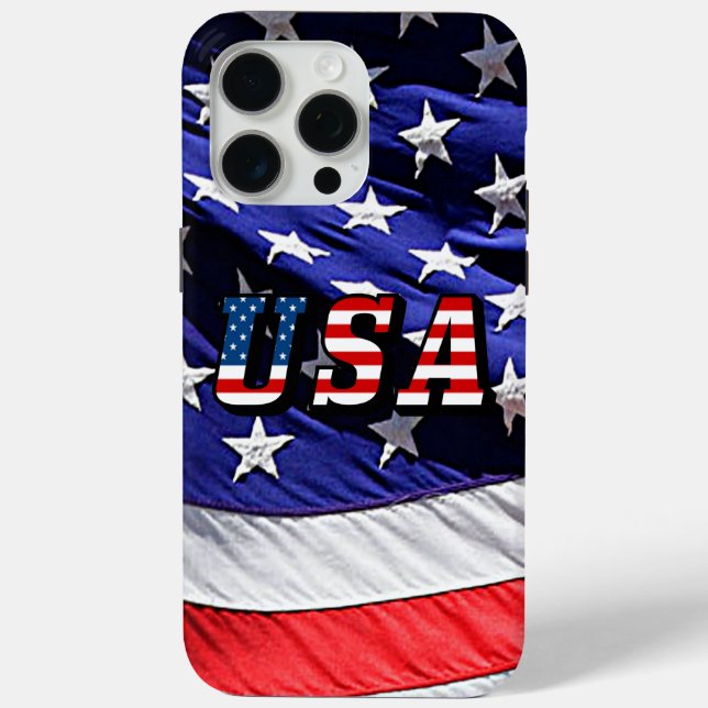 Coques Case-Mate iPhone Drapeau américain iPhone 15 Pro Max (Verso)