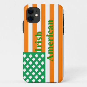 Coque iPhone 11 Drapeau américain irlandais