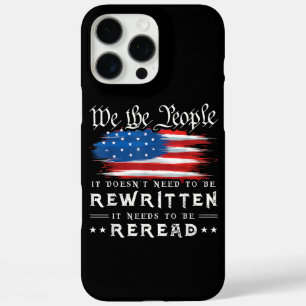 Coque iPhone 16 Pro Max Drapeau américain La constitution des États-Unis d