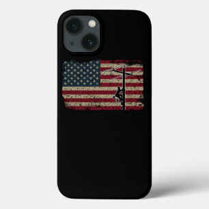 Case-Mate iPhone Case Drapeau américain Lineman Patriotic Electrician Ca