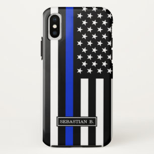 Coques Pour iPhone Drapeau américain mince de Blue Line