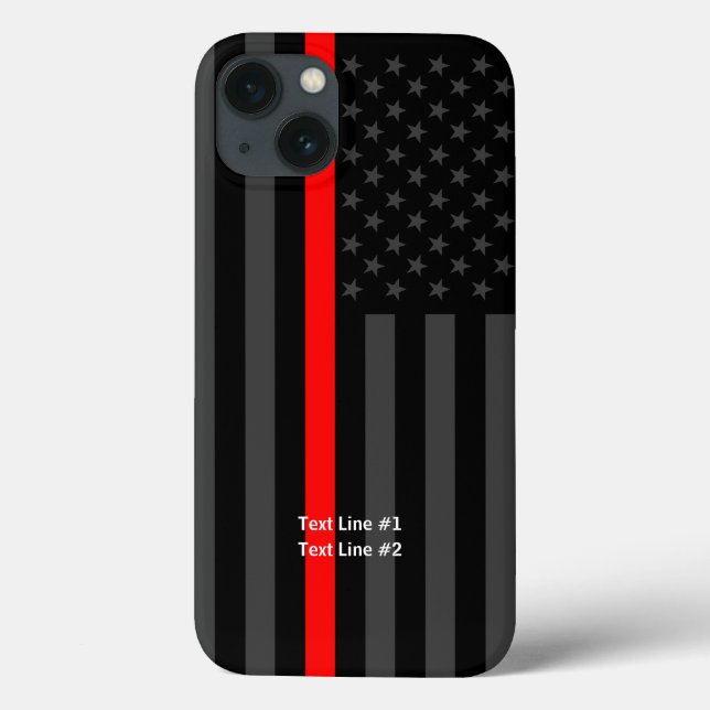 Coques Case-Mate iPhone Drapeau américain Mince Ligne rouge Votre texte su (Verso)