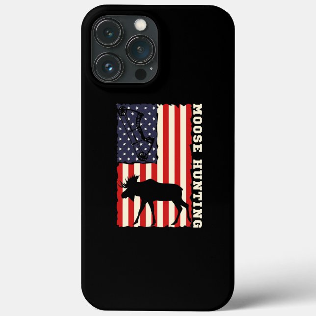 Coques Case-Mate iPhone Drapeau américain Patriotic Moose Hunting Deer (Verso)