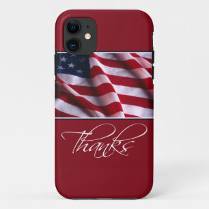 Coques Pour iPhone Drapeau américain patriotique merci en rouge