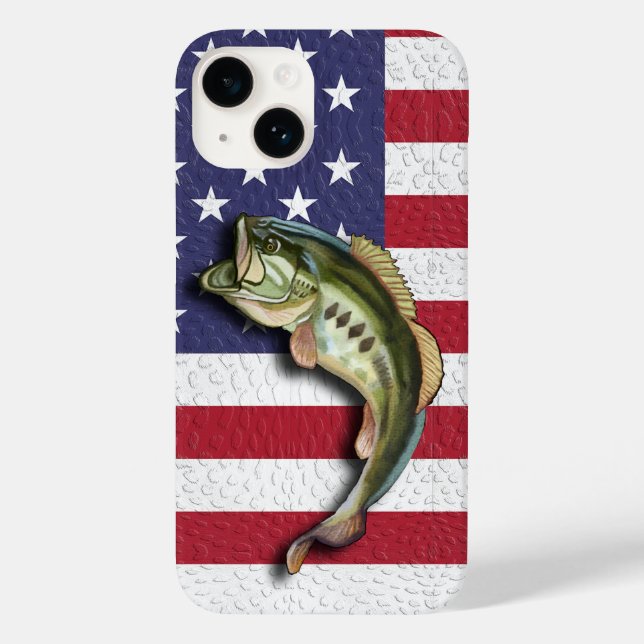 Coques Case-Mate iPhone Drapeau américain patriotique pêche à la basse à g (Verso)