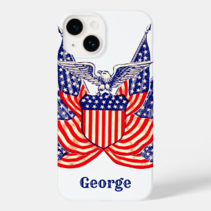 Coque Case-Mate iPhone Drapeau américain patriotique vintage, fête du 4 j