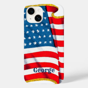 Coque Case-Mate iPhone Drapeau américain patriotique vintage, Quatre juil