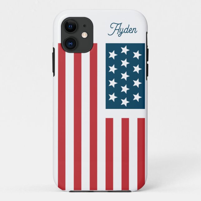 Coques Case-Mate iPhone Drapeau Américain Personnalisable  (Dos)