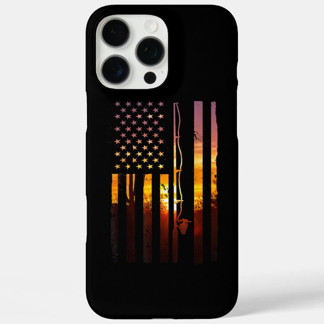 Coques Case-Mate iPhone Drapeau Américain Poisson Pêcheur Pêcheur Drôle Ba (Verso)