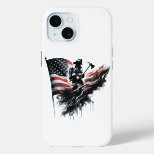 Coque Case-Mate iPhone Drapeau américain. Pompier