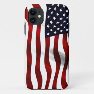 Coque iPhone 11 Drapeau américain qui flotte