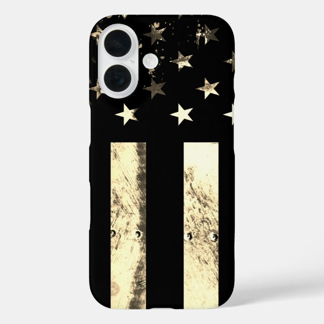 Coques Case-Mate iPhone Drapeau Américain Sépia Désert Grunge Industriel (Verso)