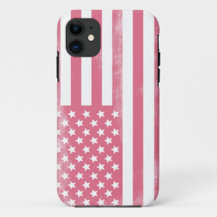 Coques Pour iPhone Drapeau américain tendance rose Grunge