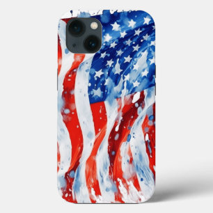 Case-Mate iPhone Case Drapeau américain USA Aquarelle 4 juillet