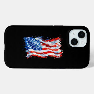 Coque Case-Mate iPhone Drapeau américain USA Aquarelle 4 juillet