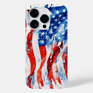 Coque Case-Mate iPhone Drapeau américain USA Aquarelle 4 juillet
