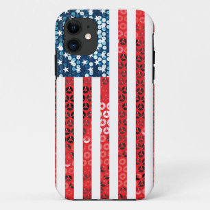 Coque iPhone 11 drapeau américain vertical