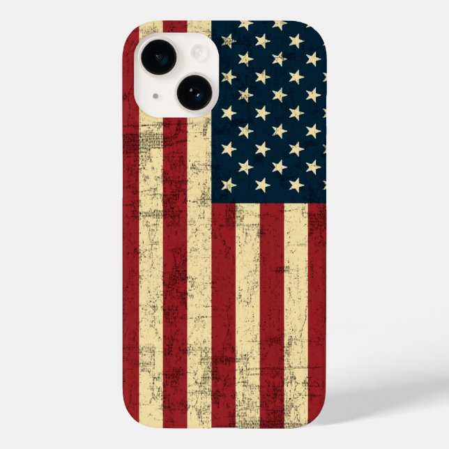 Coques Case-Mate iPhone Drapeau américain vieilli en détresse (Verso)