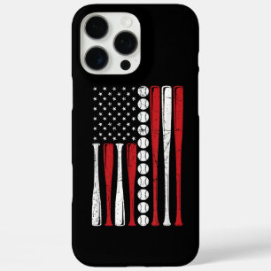 Coque iPhone 16 Pro Max Drapeau américain vintage de baseball du 4 juillet