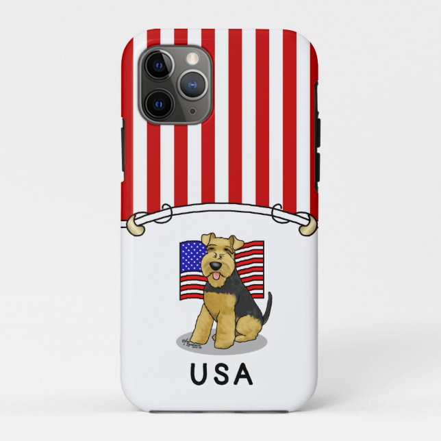 Coques Case-Mate iPhone Drapeau américain Welsh Terrier Dog - mignon (Dos)