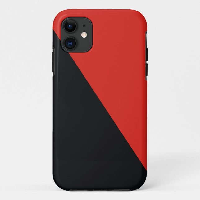 Coques Case-Mate iPhone drapeau anarchique rouge noir (Dos)