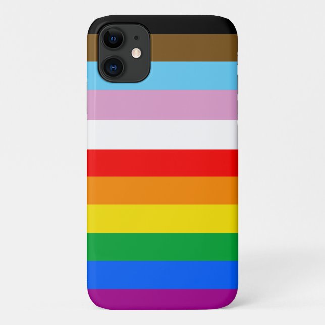 Coques Case-Mate iPhone Drapeau arc-en-ciel de la fierté LGBTQ+ INCLUSIF (Dos)