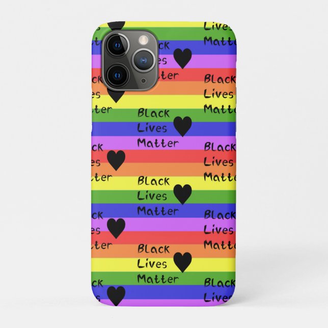 Coques Case-Mate iPhone Drapeau arc-en-ciel Texte LGBTQ de Black Lives Mat (Dos)