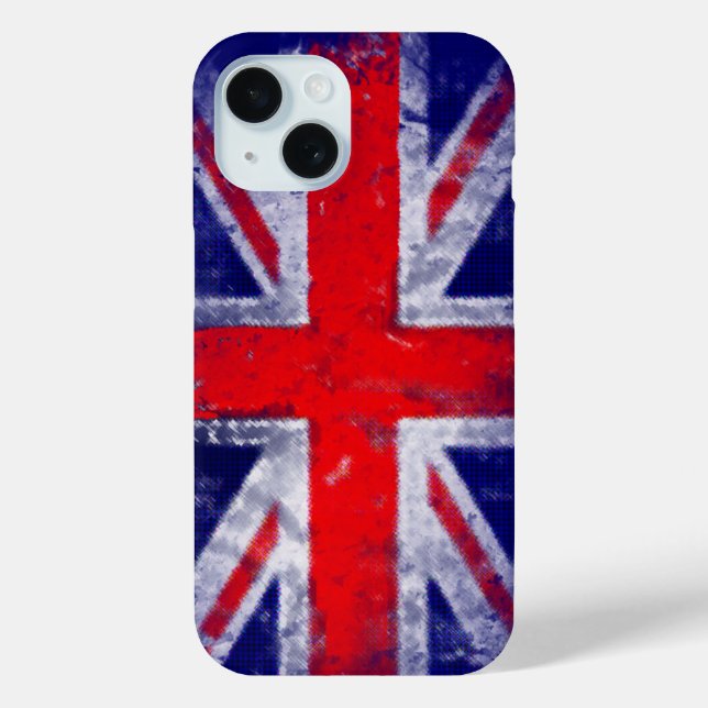 Coques Case-Mate iPhone drapeau bleu et rouge d'Angleterre (Verso)