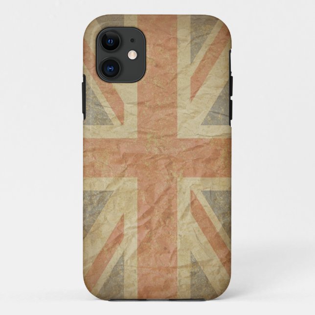 Coques Case-Mate iPhone Drapeau britannique affligé (Dos)