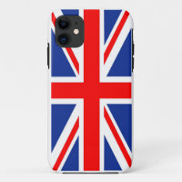 Drapeau britannique d'Union Jack sur le cas de
