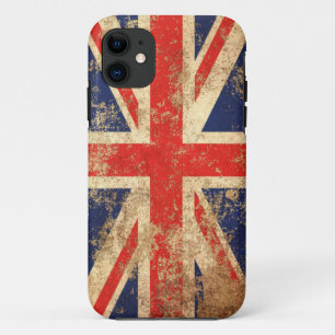 Coque iPhone 11 Drapeau britannique vintage âgé rugueux