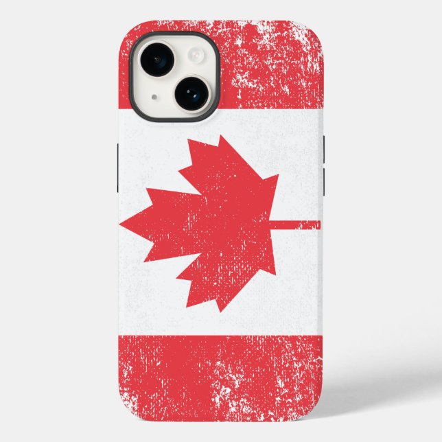 Coques Case-Mate iPhone Drapeau canadien en détresse (Verso)