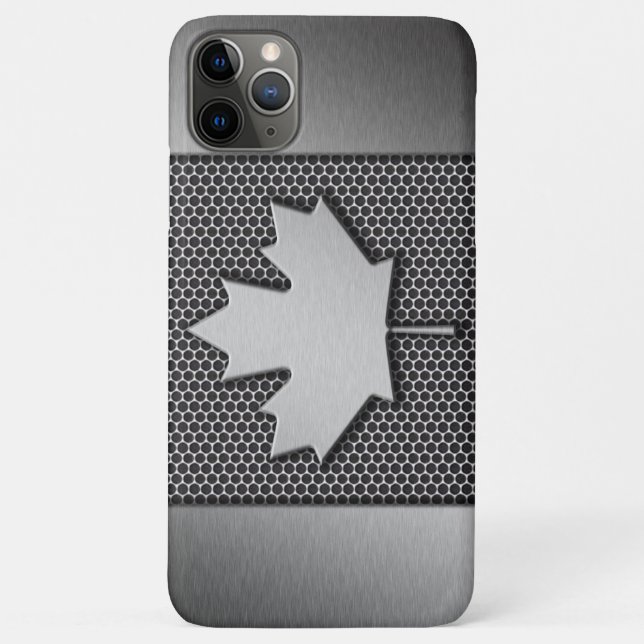 Coques Case-Mate iPhone Drapeau canadien en métal brossé (Dos)