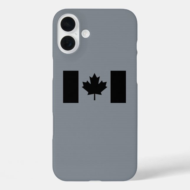 Coques Case-Mate iPhone Drapeau canadien en noir (Verso)