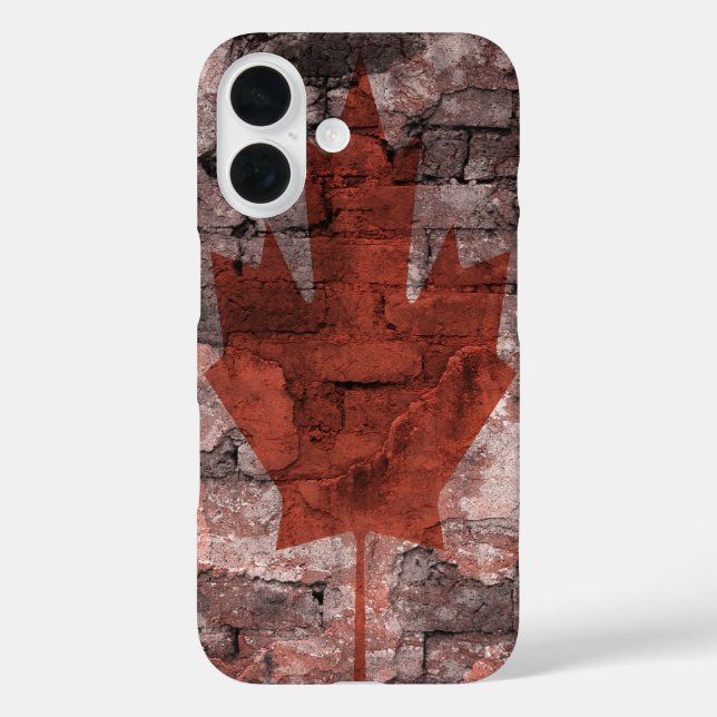 Coques Case-Mate iPhone Drapeau canadien mur de briques (Verso)