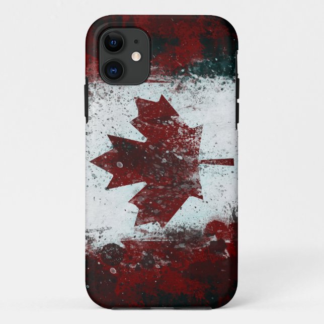 Coques Case-Mate iPhone Drapeau canadien peint (Dos)