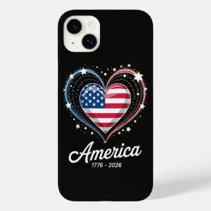 Coque Case-Mate iPhone Drapeau Cœur 1776 2026 4 juillet 250e anniversaire