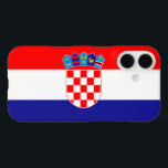 Coque Pour iPhone 16 Drapeau croate Hrvatska Zastava<br><div class="desc">Cette boîte de téléphone présente le drapeau de la Croatie avec les armoiries.</div>