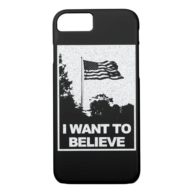 Coques Case-Mate iPhone Drapeau Croire Silhouette - Je Veux Croire (Dos)