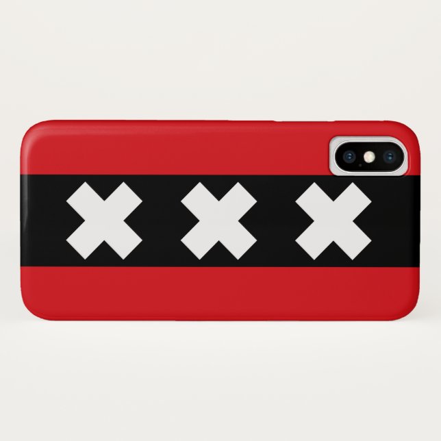 Coques Case-Mate iPhone Drapeau d'Amsterdam (Dos (Horizontal))